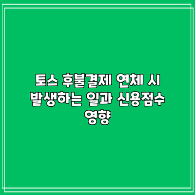토스 후불결제 연체 시 발생하는 일과 신용점수 영향