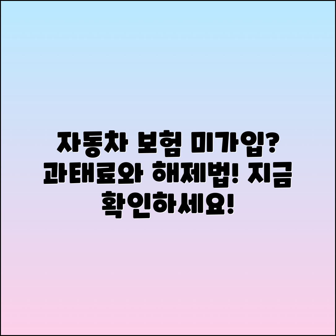 자동차 의무보험 미가입 과태료와 압류해제 방법 안내